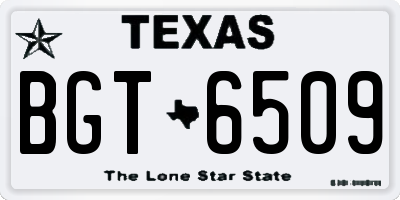 TX license plate BGT6509