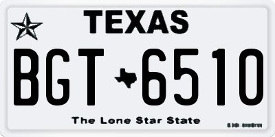 TX license plate BGT6510