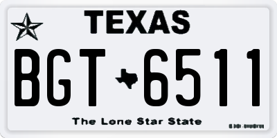 TX license plate BGT6511