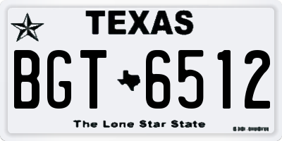 TX license plate BGT6512