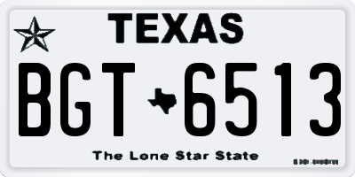 TX license plate BGT6513