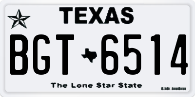 TX license plate BGT6514