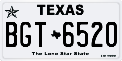 TX license plate BGT6520