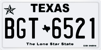 TX license plate BGT6521
