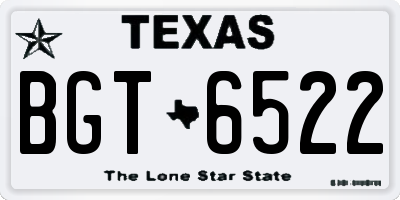 TX license plate BGT6522