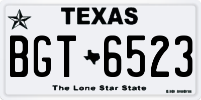 TX license plate BGT6523