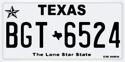 TX license plate BGT6524