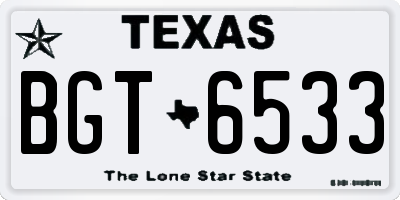 TX license plate BGT6533