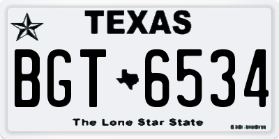 TX license plate BGT6534
