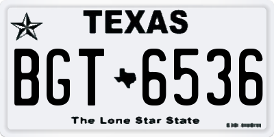 TX license plate BGT6536