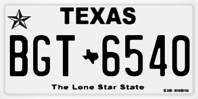 TX license plate BGT6540