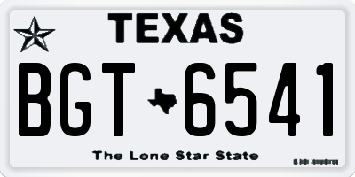 TX license plate BGT6541