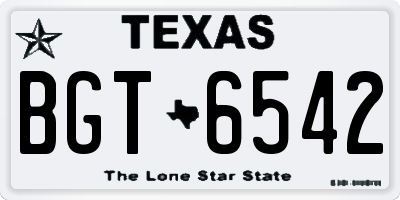 TX license plate BGT6542