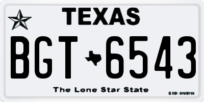 TX license plate BGT6543