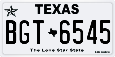 TX license plate BGT6545