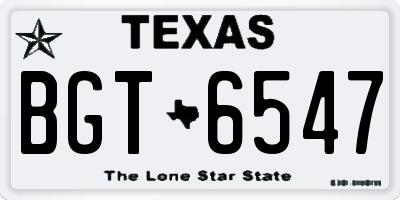 TX license plate BGT6547