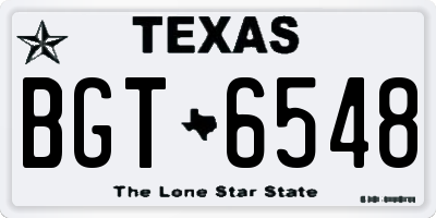 TX license plate BGT6548