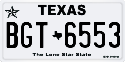 TX license plate BGT6553