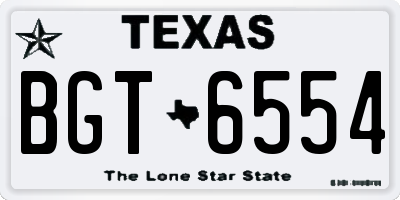 TX license plate BGT6554