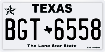 TX license plate BGT6558