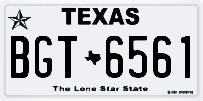 TX license plate BGT6561