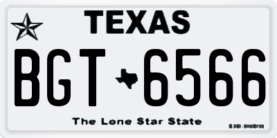 TX license plate BGT6566