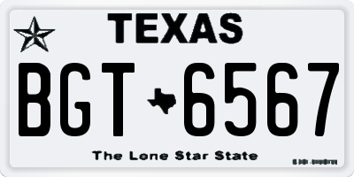 TX license plate BGT6567