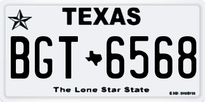 TX license plate BGT6568