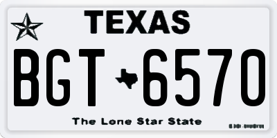 TX license plate BGT6570