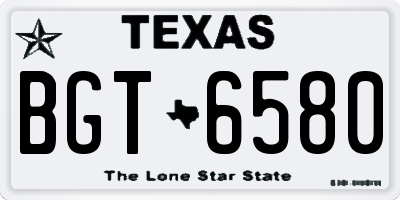 TX license plate BGT6580
