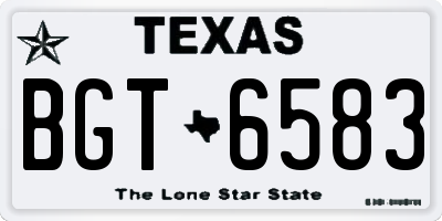 TX license plate BGT6583