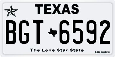 TX license plate BGT6592