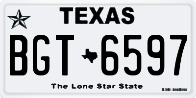 TX license plate BGT6597