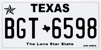 TX license plate BGT6598