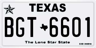 TX license plate BGT6601