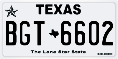 TX license plate BGT6602