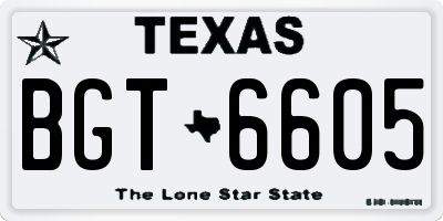 TX license plate BGT6605