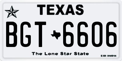 TX license plate BGT6606