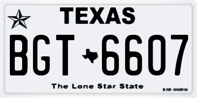 TX license plate BGT6607