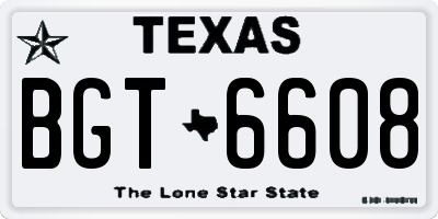 TX license plate BGT6608