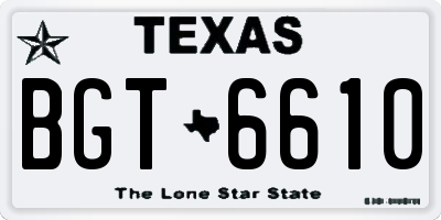 TX license plate BGT6610