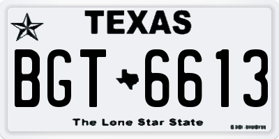 TX license plate BGT6613