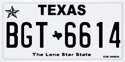 TX license plate BGT6614
