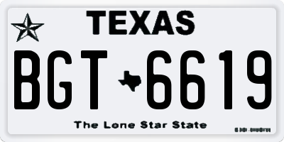 TX license plate BGT6619