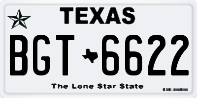 TX license plate BGT6622
