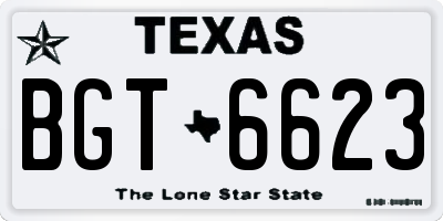 TX license plate BGT6623