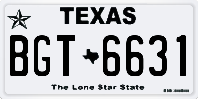 TX license plate BGT6631