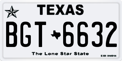 TX license plate BGT6632
