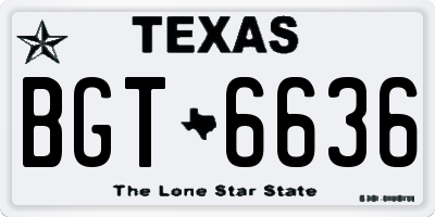 TX license plate BGT6636