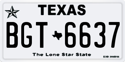 TX license plate BGT6637